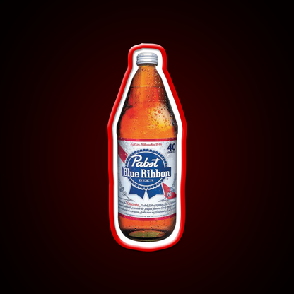 Blue Ribbon 40Oz Beer Bar Decor Led Neon Sign Rgb Color