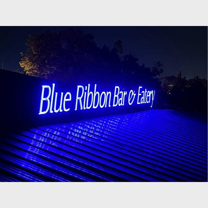 Blue Ribbon Bar Eater 3D Frontlit And Backlit Channel Letter Led Light Sign - Shineneon