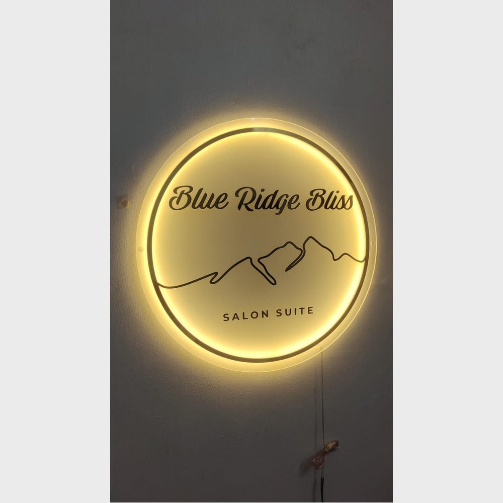 Blue Ridge Bliss Salon Suite Acrylic Business Logo Sign - Shineneon