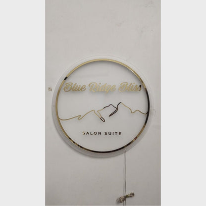 Blue Ridge Bliss Salon Suite Acrylic Business Logo Sign - Shineneon