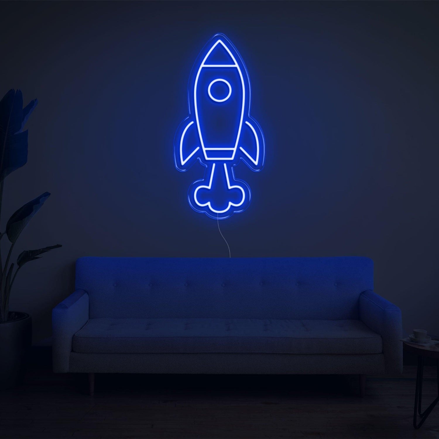 Blue Rocketship Led Neon Sign For Kids Room Home Decor | Shineneon