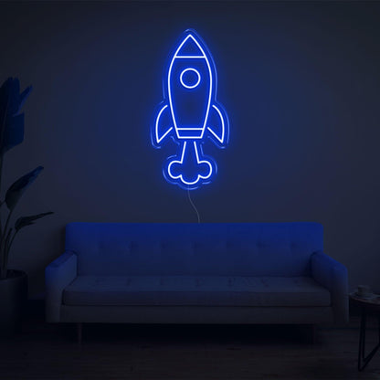 Blue Rocketship Led Neon Sign For Kids Room Home Decor | Shineneon