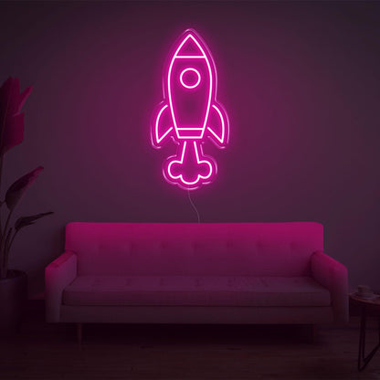 Blue Rocketship Led Neon Sign For Kids Room Home Decor | Shineneon