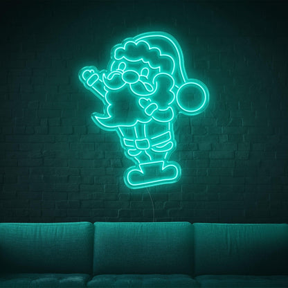 Blue Santa Cartoon Led Neon Sign For Home Christmas Decor | Shineneon