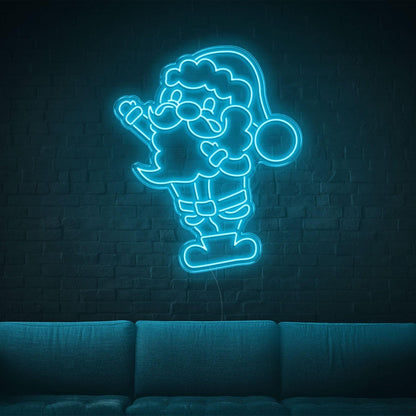 Blue Santa Cartoon Led Neon Sign For Home Christmas Decor | Shineneon
