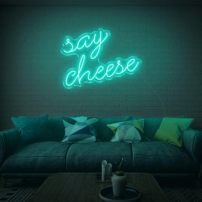 Blue Say Cheese Led Neon Sign For Living Room Home Wall Art | Shineneon