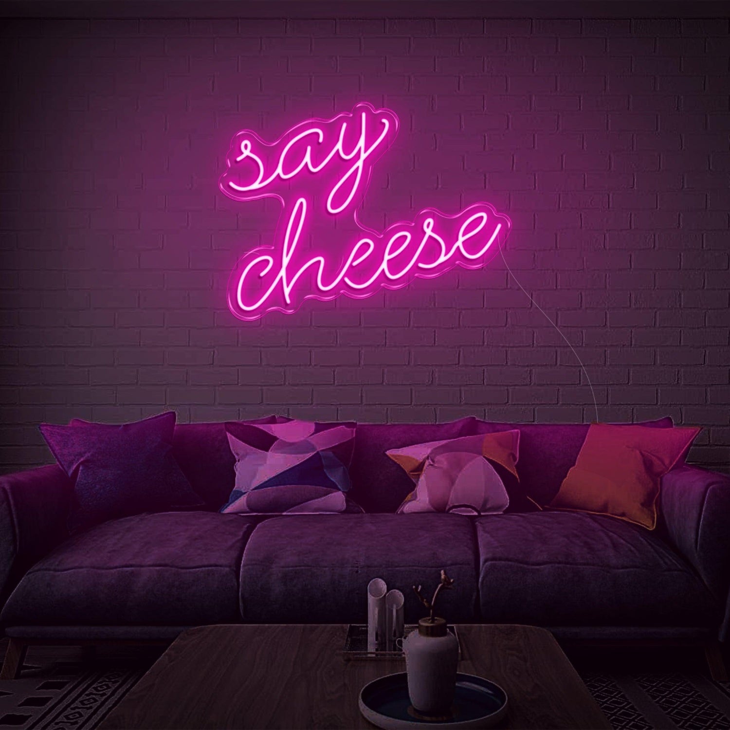 Blue Say Cheese Led Neon Sign For Living Room Home Wall Art | Shineneon