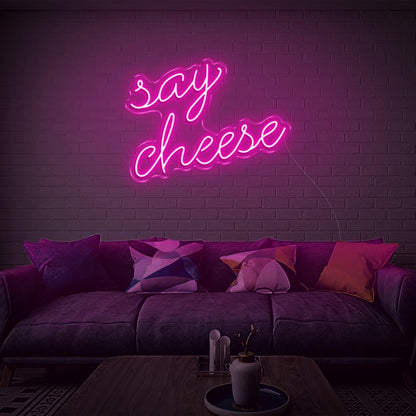 Blue Say Cheese Led Neon Sign For Living Room Home Wall Art | Shineneon