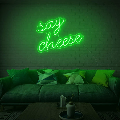 Blue Say Cheese Led Neon Sign For Living Room Home Wall Art | Shineneon