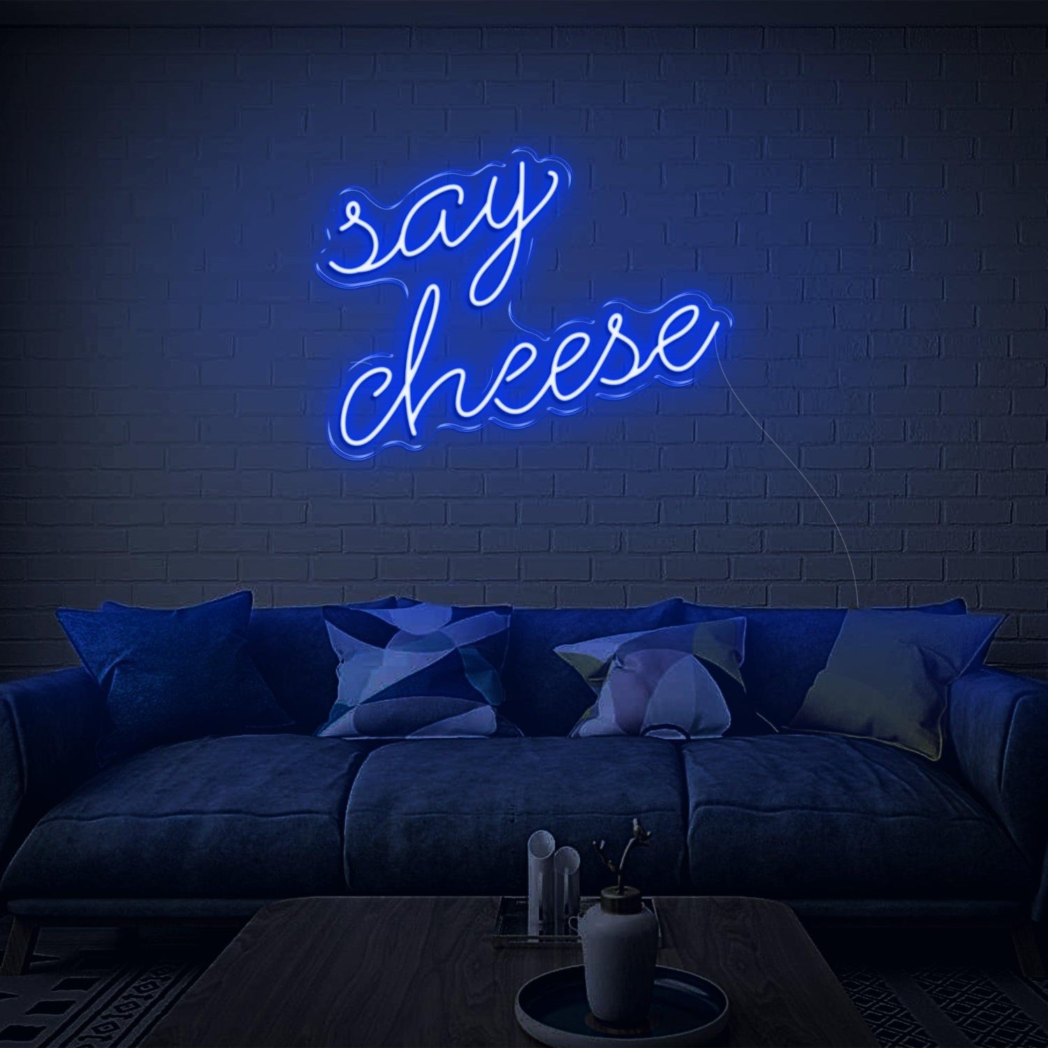 Blue Say Cheese Led Neon Sign For Living Room Home Wall Art | Shineneon