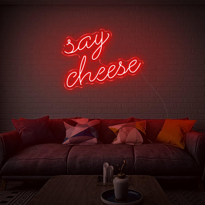 Blue Say Cheese Led Neon Sign For Living Room Home Wall Art | Shineneon