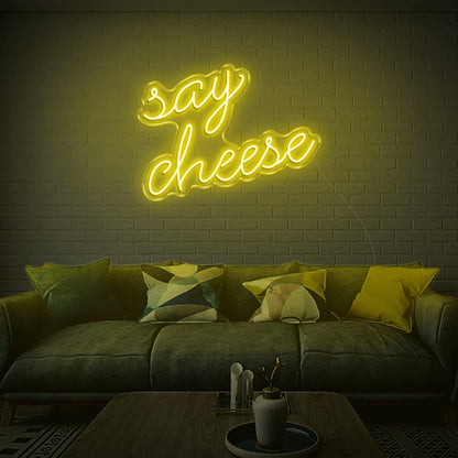 Blue Say Cheese Led Neon Sign For Living Room Home Wall Art | Shineneon
