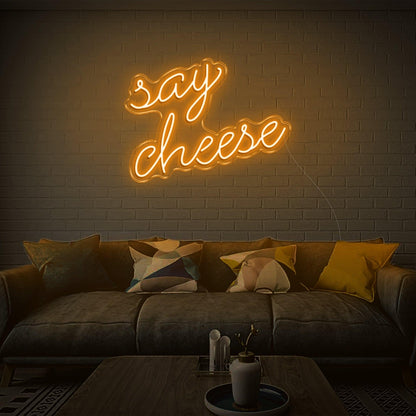 Blue Say Cheese Led Neon Sign For Living Room Home Wall Art | Shineneon