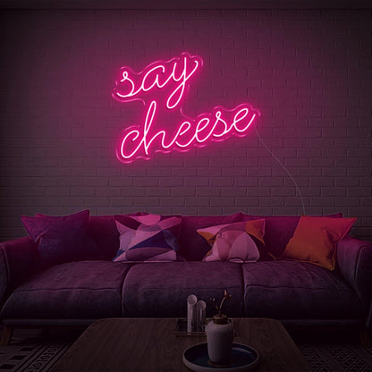 Blue Say Cheese Led Neon Sign For Living Room Home Wall Art | Shineneon
