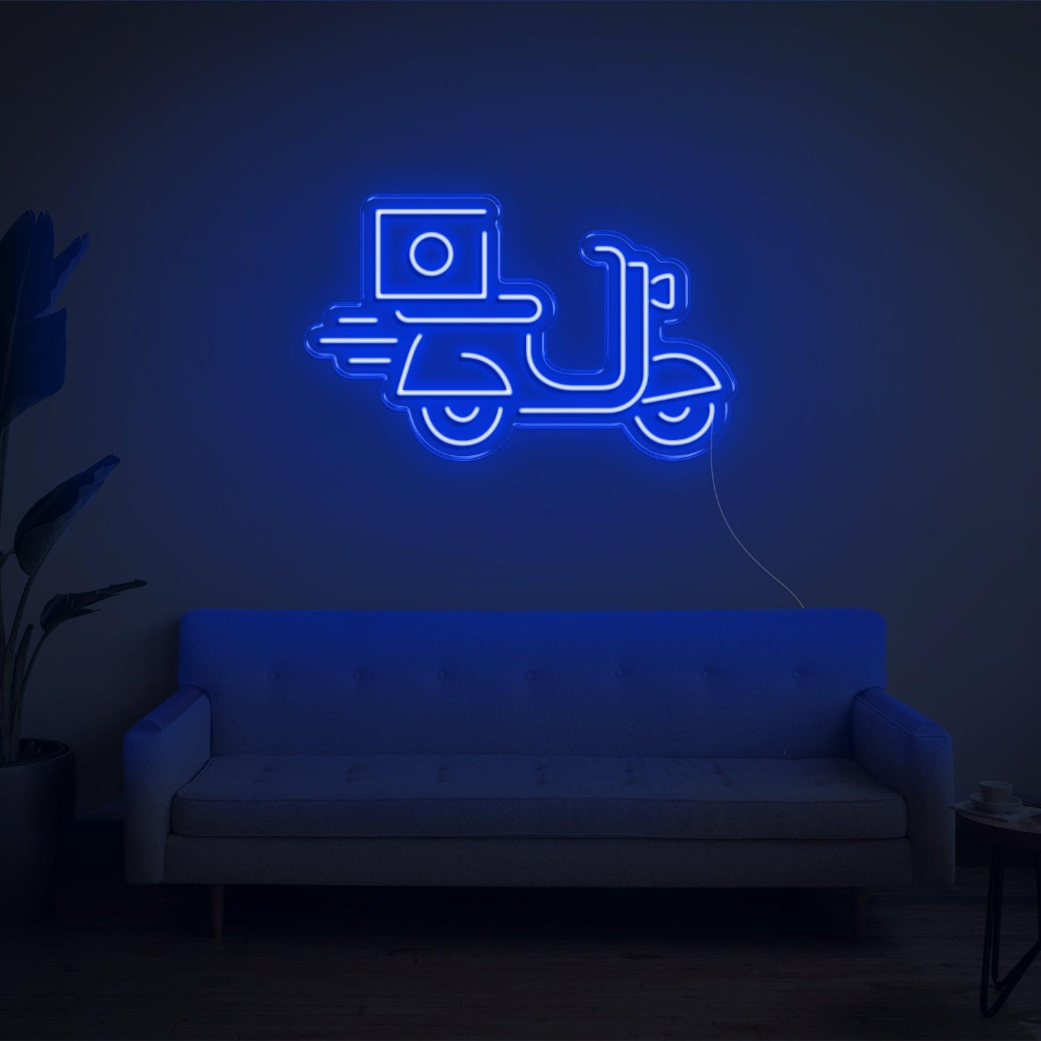 Blue Scooter Delivery Led Neon Sign For Home Decor | Shineneon