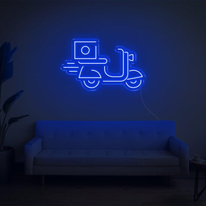 Blue Scooter Delivery Led Neon Sign For Home Decor | Shineneon