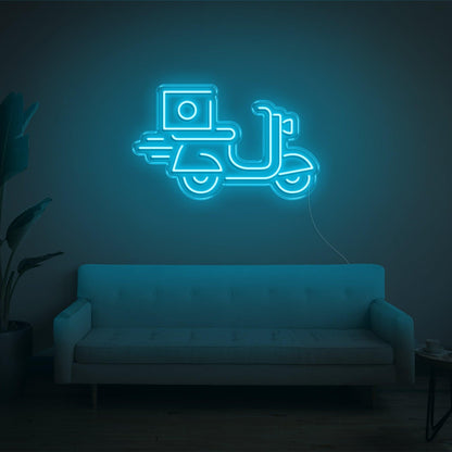 Blue Scooter Delivery Led Neon Sign For Home Decor | Shineneon