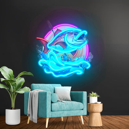 Blue Sea Fish Led Neon Sign Light Custom Led Signs