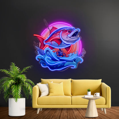 Blue Sea Fish Led Neon Sign Light Custom Led Signs