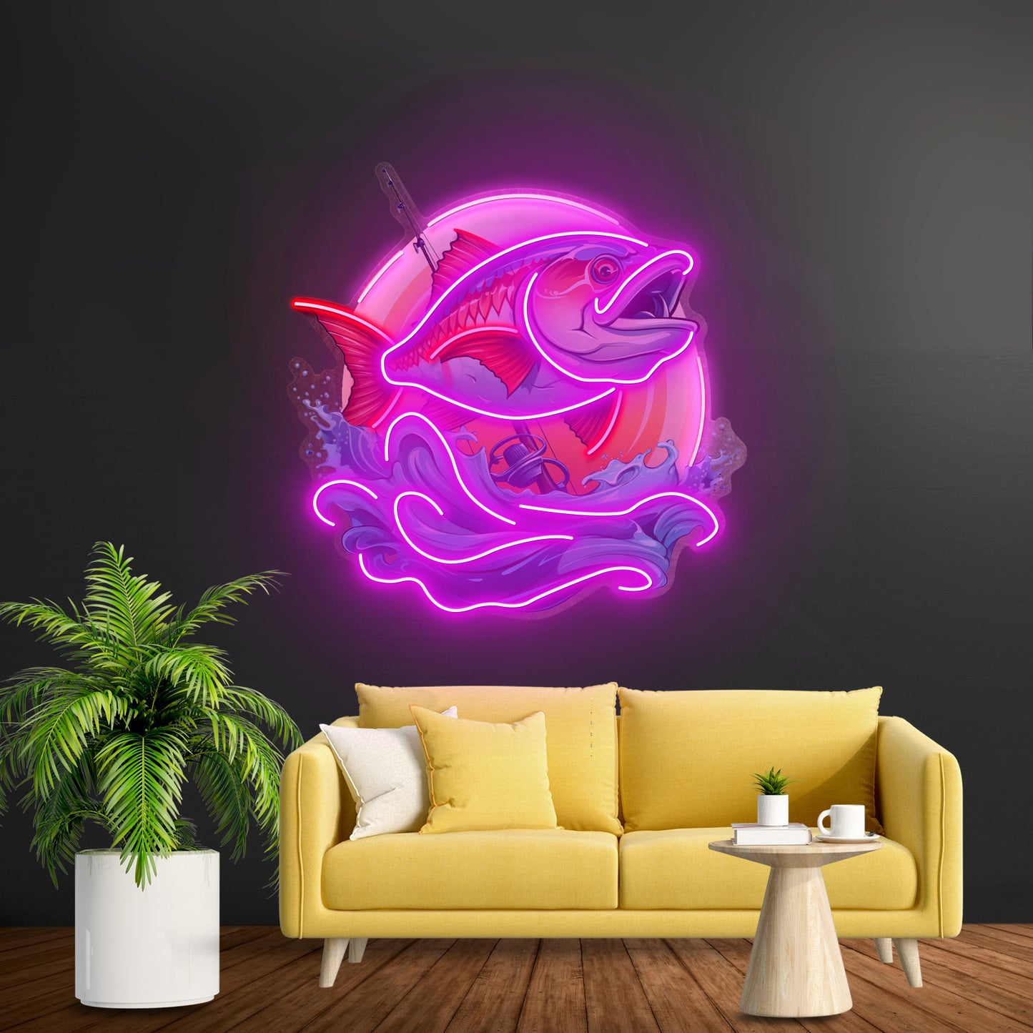 Blue Sea Fish Led Neon Sign Light Custom Led Signs