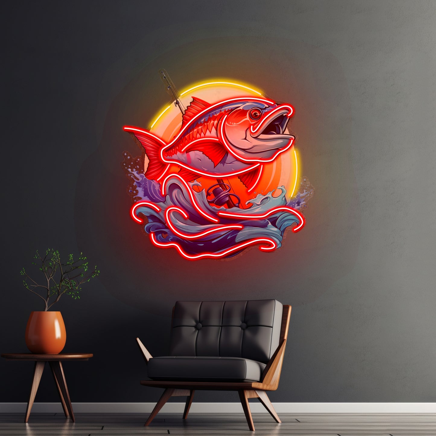 Blue Sea Fish Led Neon Sign Light Custom Led Signs