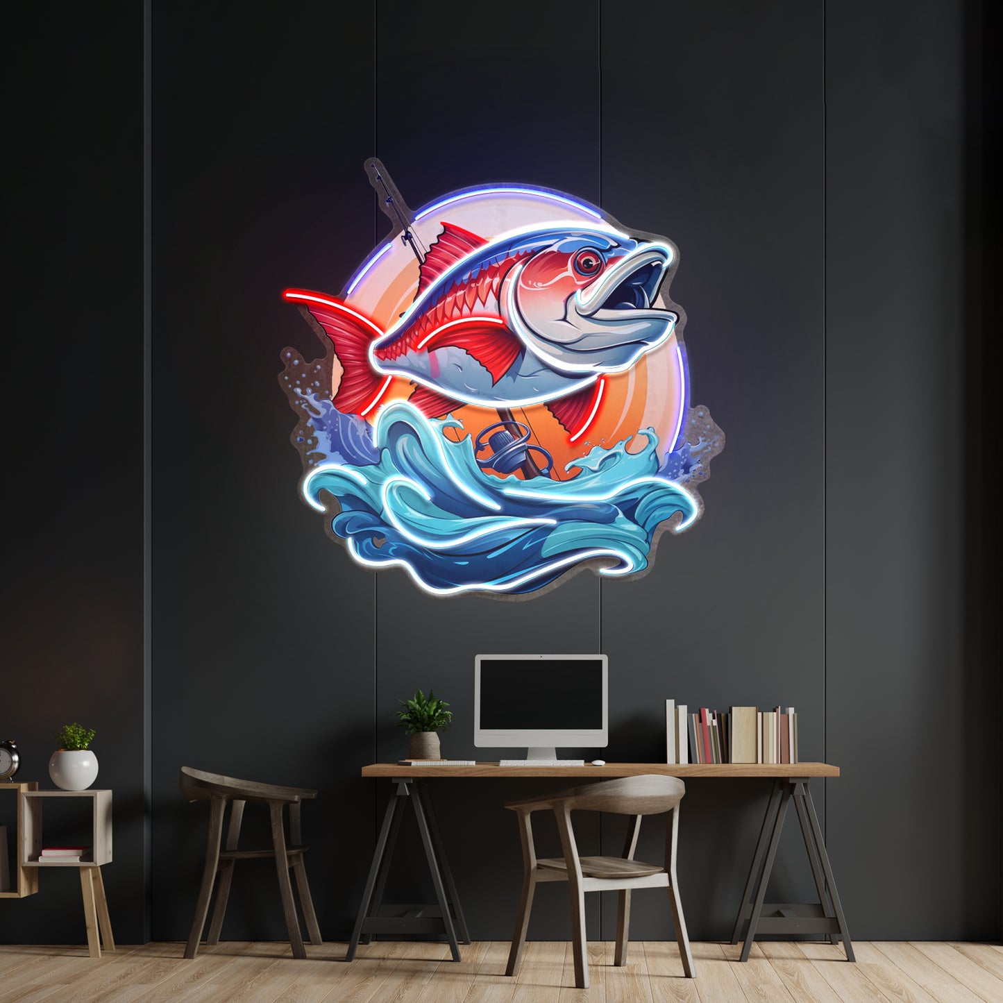 Blue Sea Fish Led Neon Sign Light Custom Led Signs