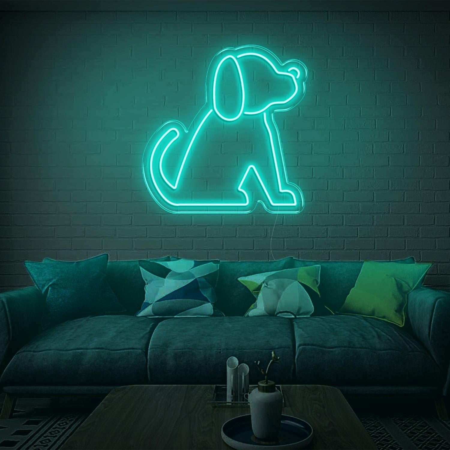 Blue Sitting Puppy Led Neon Sign For Indoor Wall Art | Shineneon
