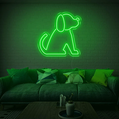 Blue Sitting Puppy Led Neon Sign For Indoor Wall Art | Shineneon