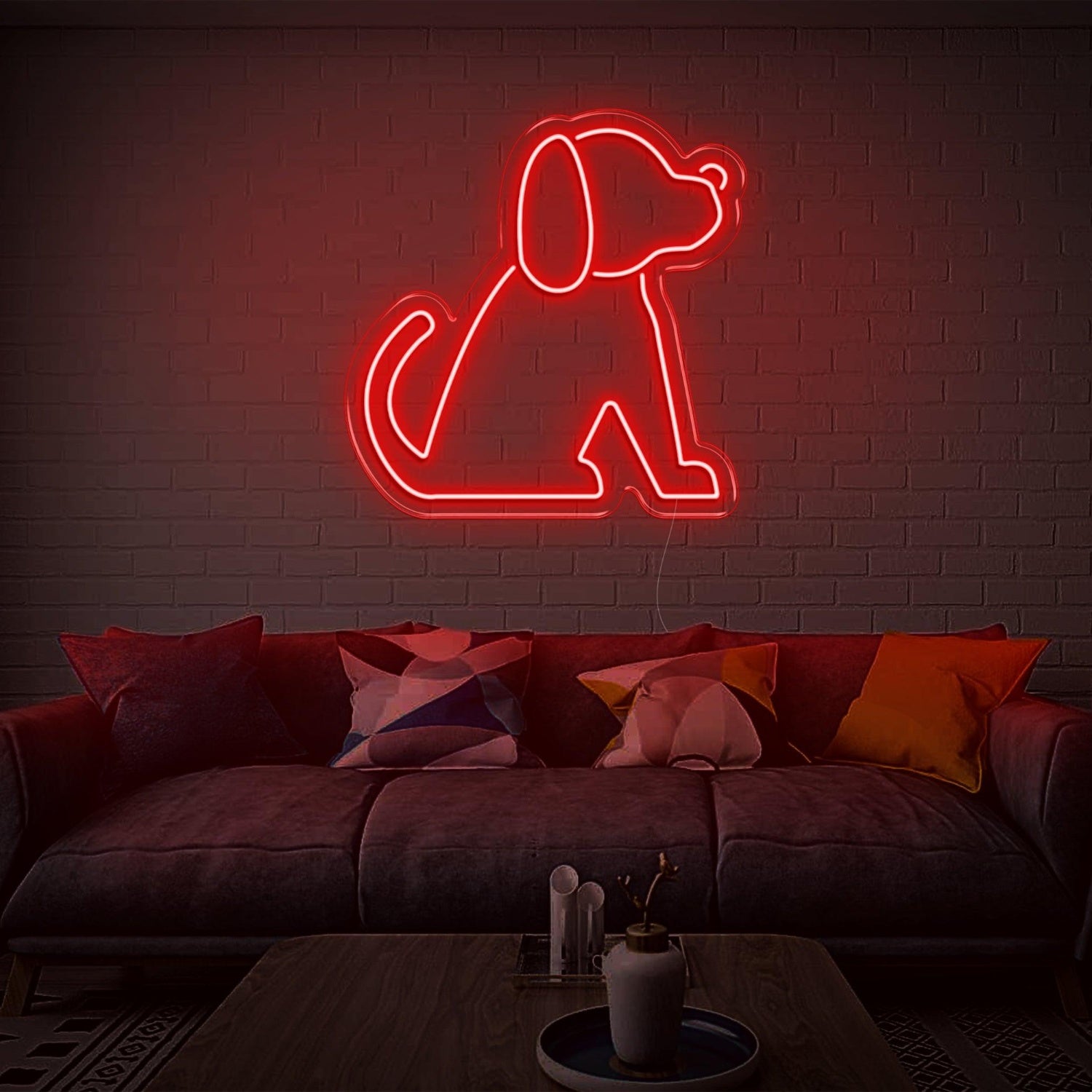Blue Sitting Puppy Led Neon Sign For Indoor Wall Art | Shineneon
