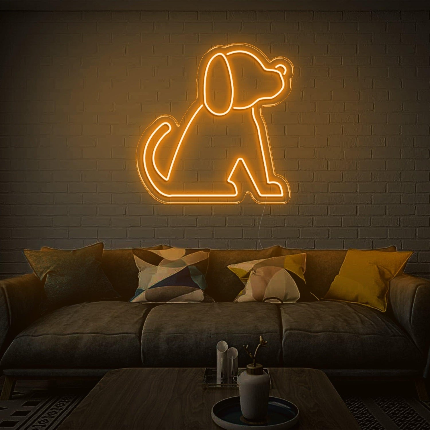 Blue Sitting Puppy Led Neon Sign For Indoor Wall Art | Shineneon