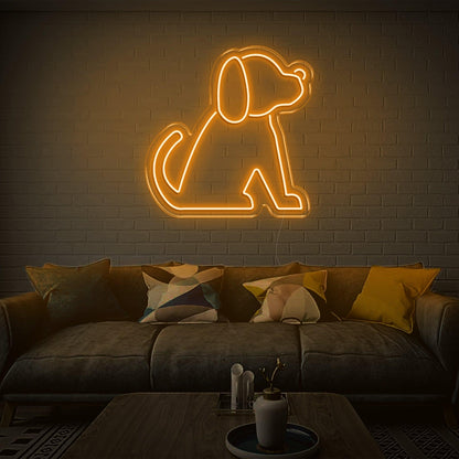 Blue Sitting Puppy Led Neon Sign For Indoor Wall Art | Shineneon