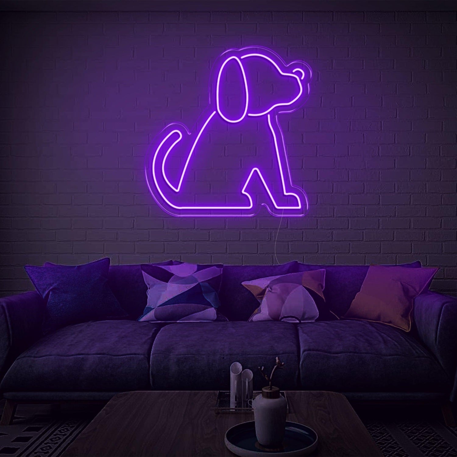 Blue Sitting Puppy Led Neon Sign For Indoor Wall Art | Shineneon