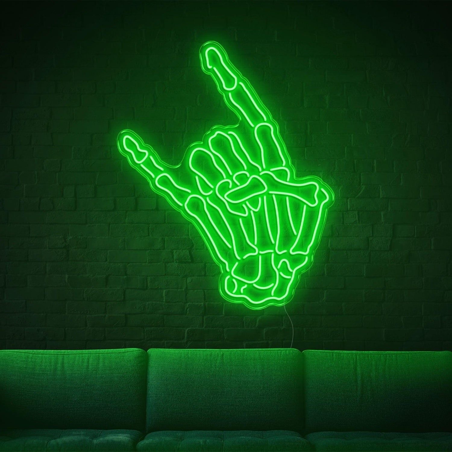 Blue Skull Rock Hand Gesture Led Neon Sign For Home Bar Music Studio Decor | Shineneon