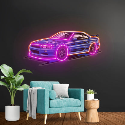 Blue Sport Car Led Neon Sign Light Custom Led Signs - Shineneon