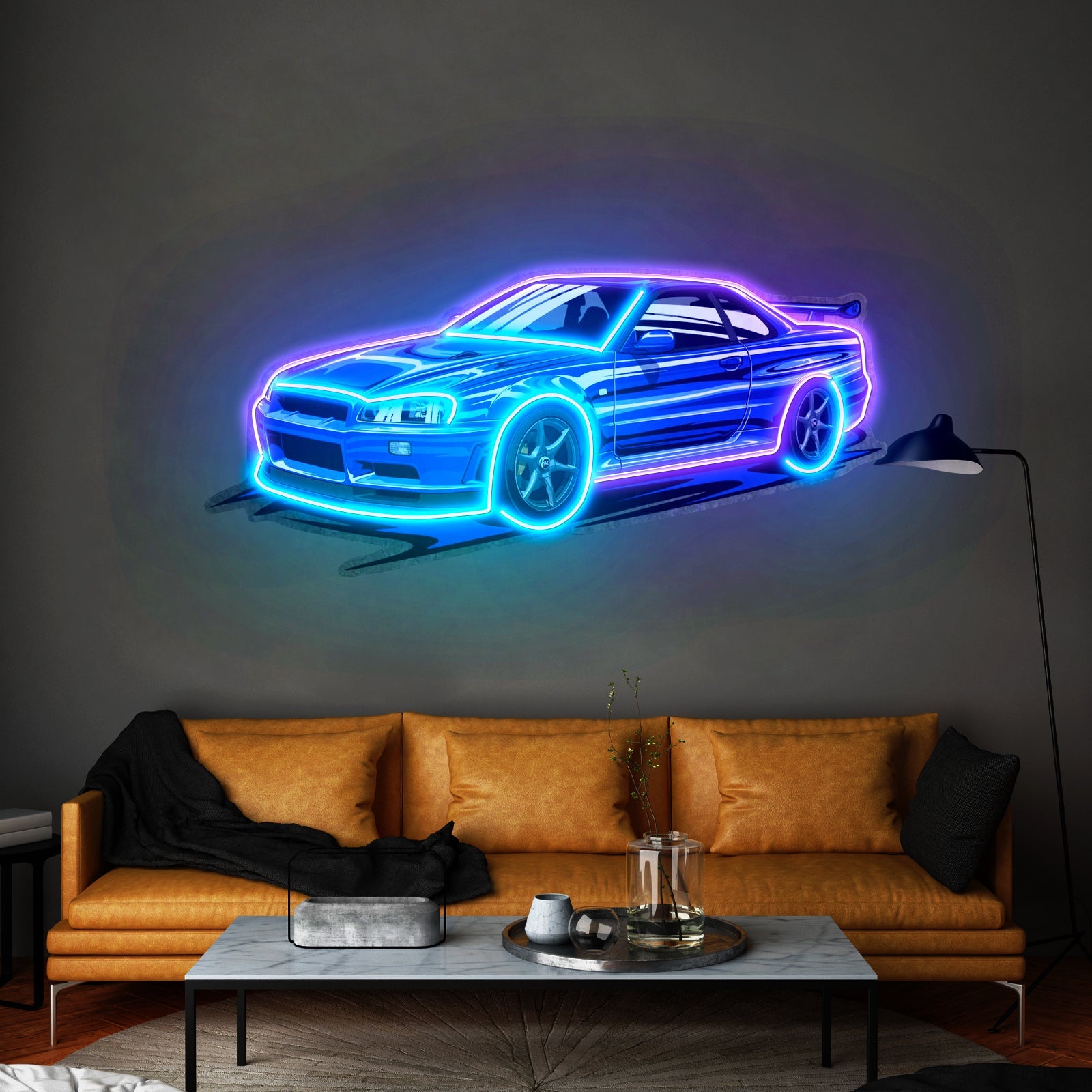 Blue Sport Car Led Neon Sign Light Custom Led Signs - Shineneon