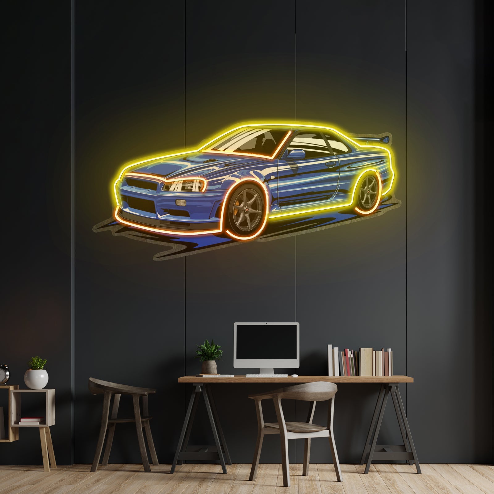 Blue Sport Car Led Neon Sign Light Custom Led Signs - Shineneon