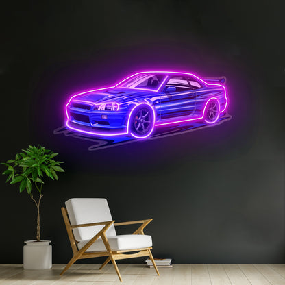 Blue Sport Car Led Neon Sign Light Custom Led Signs