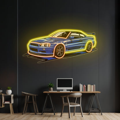 Blue Sport Car Led Neon Sign Light Custom Led Signs