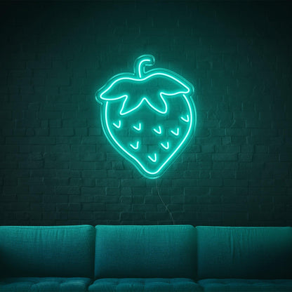 Blue Strawberry Led Neon Sign Modern Wall Art For Home Decor | Shineneon