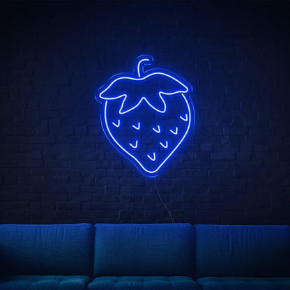 Blue Strawberry Led Neon Sign Modern Wall Art For Home Decor | Shineneon