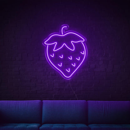 Blue Strawberry Led Neon Sign Modern Wall Art For Home Decor | Shineneon