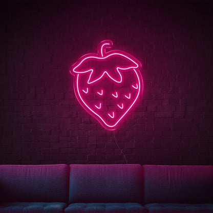 Blue Strawberry Led Neon Sign Modern Wall Art For Home Decor | Shineneon
