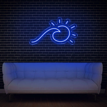 Blue Sun-Wave Art Led Neon Sign For Modern Indoor Decor | Shineneon