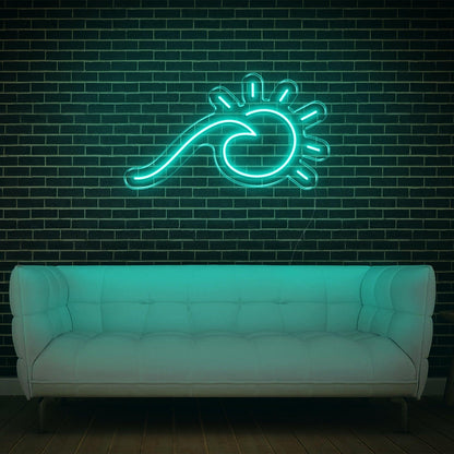 Blue Sun-Wave Art Led Neon Sign For Modern Indoor Decor | Shineneon