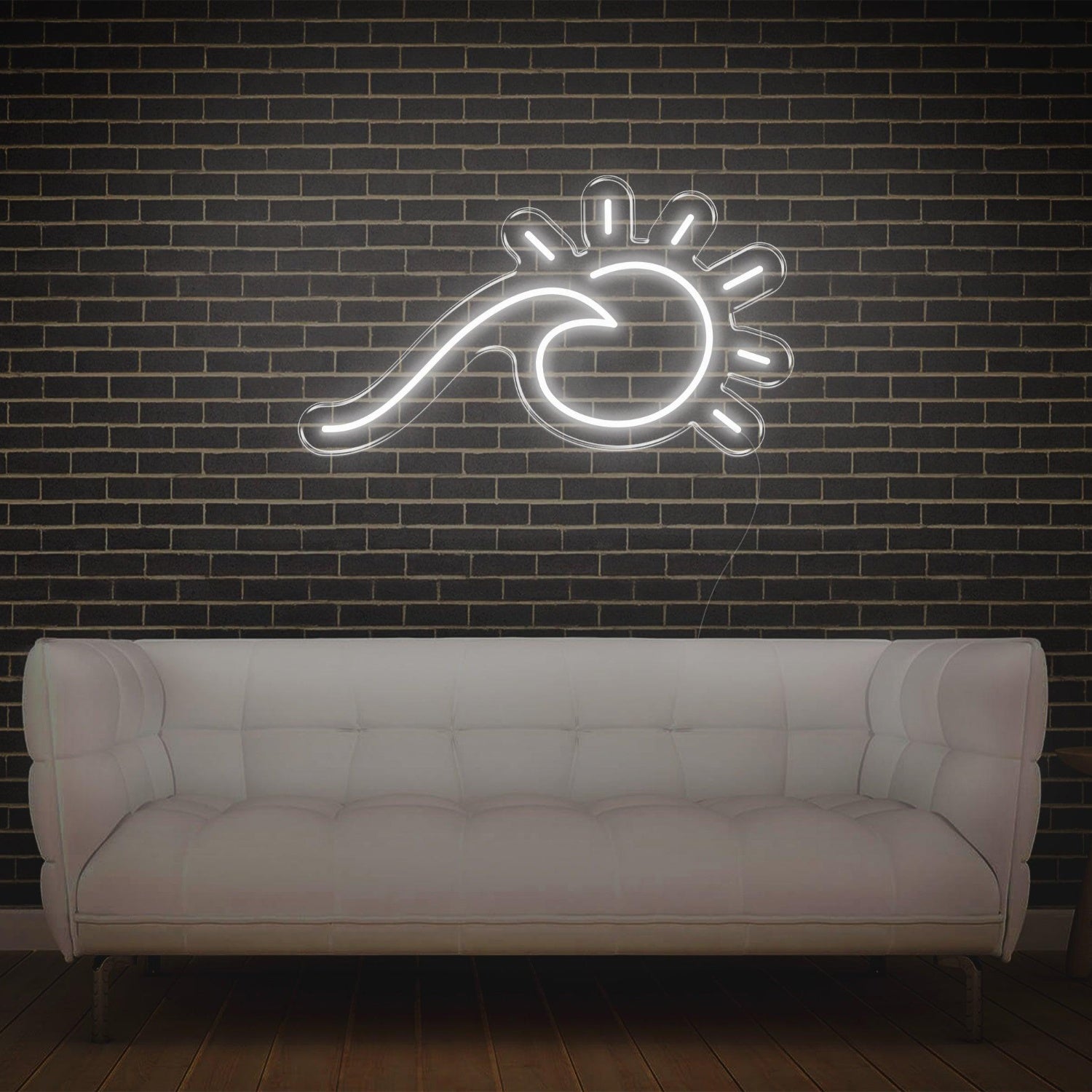 Blue Sun-Wave Art Led Neon Sign For Modern Indoor Decor | Shineneon