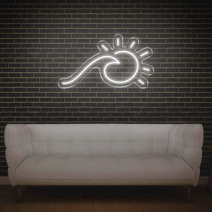 Blue Sun-Wave Art Led Neon Sign For Modern Indoor Decor | Shineneon