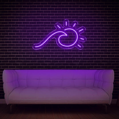 Blue Sun-Wave Art Led Neon Sign For Modern Indoor Decor | Shineneon