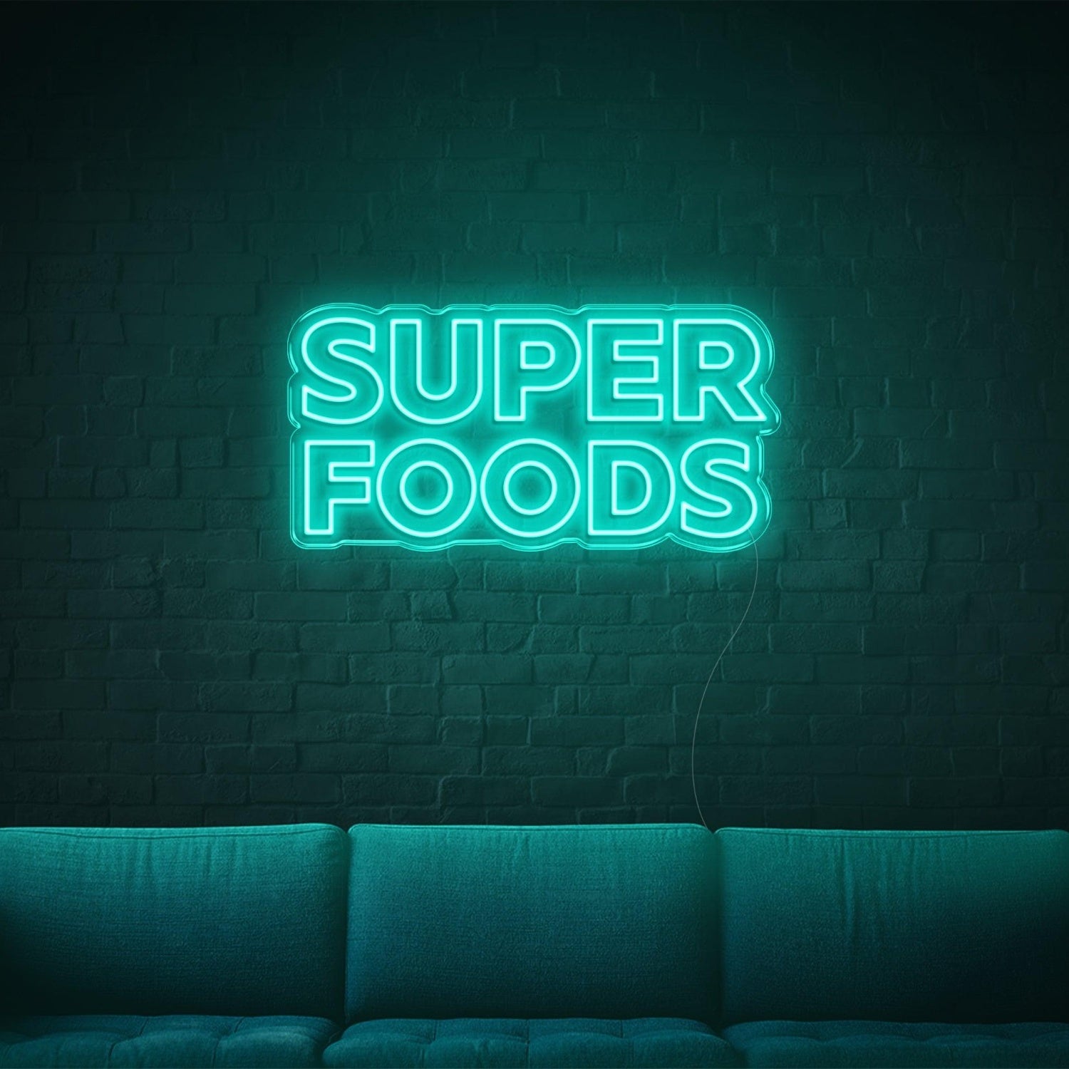 Blue Super Foods Led Neon Sign For Home Cafe Decor | Shineneon