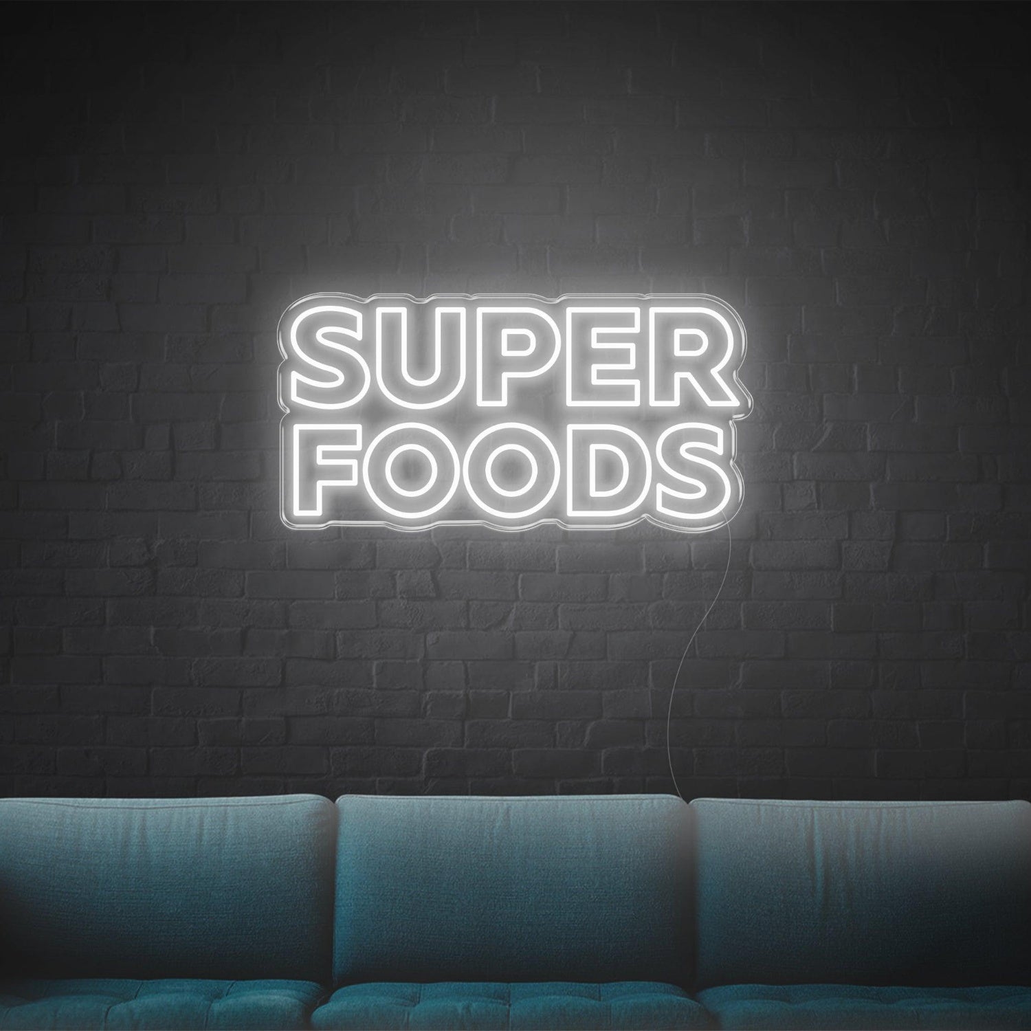 Blue Super Foods Led Neon Sign For Home Cafe Decor | Shineneon