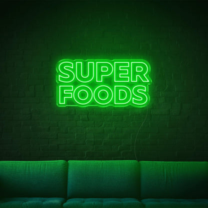 Blue Super Foods Led Neon Sign For Home Cafe Decor | Shineneon